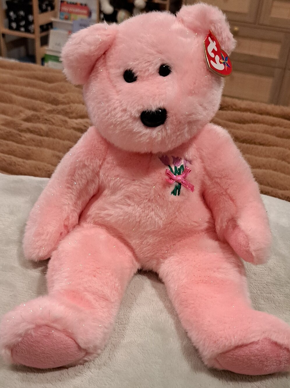 Ty Beanie Buddy "Mum" Vintage 2001 Pink Plush 14 inches